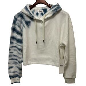 Feat women’s BlanketBlend crop sweatshirt hoodie size XL color blue white NWT